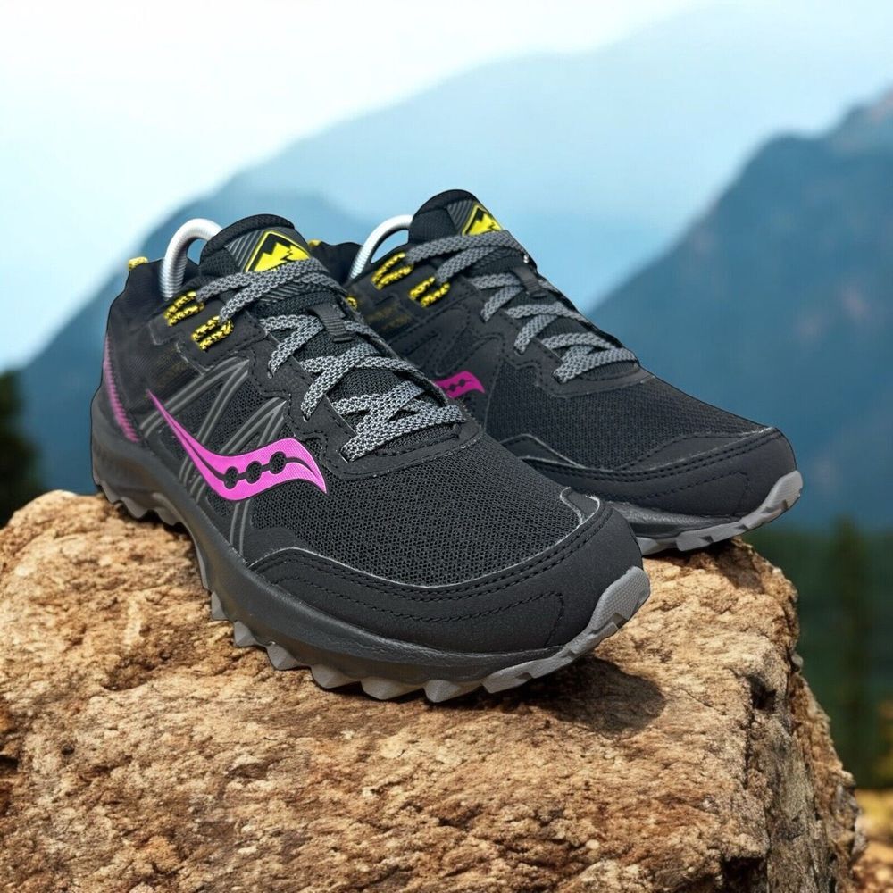 Saucony Black and Pink Athletic Shoes